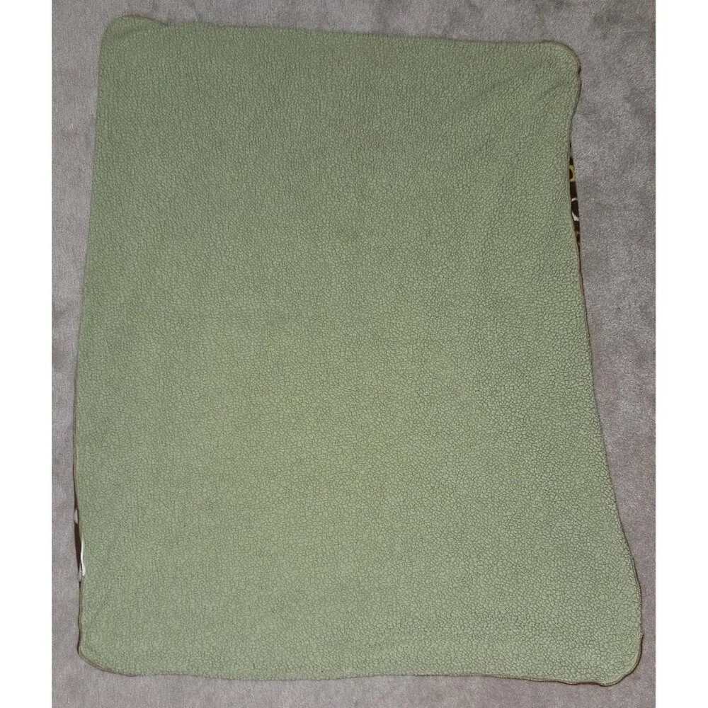 ABC Letters Alphabet Brown Green Fleece Baby Blanket 29x38